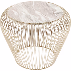Table d'appoint Beam dorée marbre gris 43cm Kare Design