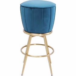 Tabouret de bar After Work velours bleu Kare Design
