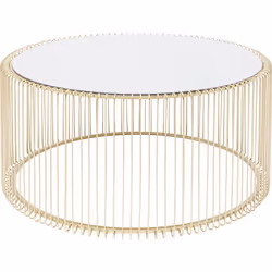Table basse ronde Wire 80cm laiton Kare Design