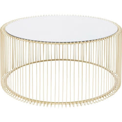 Table basse ronde Wire 80cm laiton Kare Design