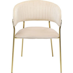 Chaise avec accoudoirs Belle velours crème Kare Design