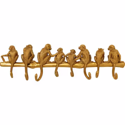 KARE Design Monkey Hook, Intérieure, Crochet universel, Or, Polyrésine, Vis, 8 kg