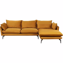 Canapé d'angle Monza droite velours ocre Kare Design