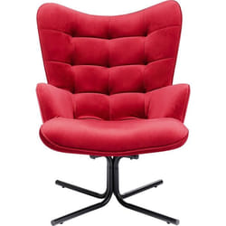 Fauteuil pivotant Oscar velours rouge Kare Design