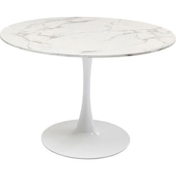 Table Schickeria 110cm effet marbre blanc Kare Design