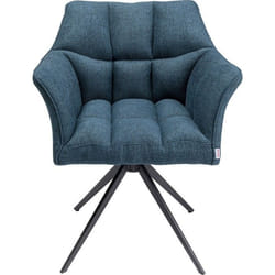 Chaise avec accoudoirs pivotante Thinktank bleue Kare Design