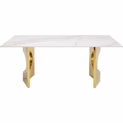 Table Eternity Oho 180x90cm blanche et dorée Kare Design