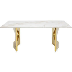 Table Eternity Oho 180x90cm blanche et dorée Kare Design