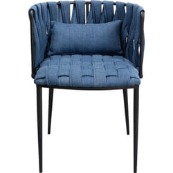 Chaise avec accoudoirs Saluti bleue Kare Design