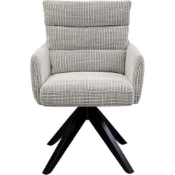 Chaise avec accoudoirs pivotante Bosse noire et blanche Kare Design