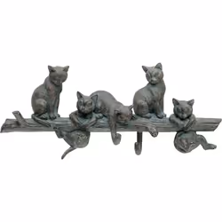 KARE Cats Life, Mural, 4 crochet(s), Bleu, Bronze, 10 kg, Polyrésine, 420 mm
