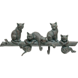 KARE Cats Life porte-manteaux Mural 4 crochet(s) Bleu, Bronze