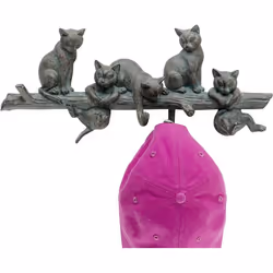 KARE Cats Life porte-manteaux Mural 4 crochet(s) Bleu, Bronze