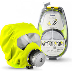 Drager - Dräger parat 5530 Hard Case Cagoule/Masque de protection respiratoire antifumée avec filtre combiné co P2 contre les gaz, vapeurs et