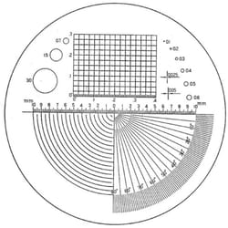 Format - Echelle graduée de précision de rechange, Type : b, Modèle Grille de polarité, angles, rayons