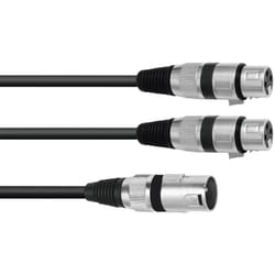 Omnitronic - 30225210 xlr Câble adaptateur [1x xlr mâle 3 pôles - 2x xlr femelle 3 pôles] 1.50 m noir