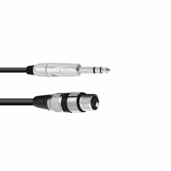 Omnitronic 30225182, XLR (3-pin), Femelle, 6,35 mm, Mâle, 2 m, Noir