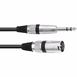 Omnitronic 30225196 XLR Câble adaptateur [1x XLR mâle 3 pôles - 1x Jack mâle 63 mm (stéréo)] 2.00 m noir