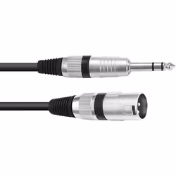 Omnitronic 30225197 XLR Câble adaptateur [1x XLR mâle 3 pôles - 1x Jack mâle 63 mm (stéréo)] 5.00 m noir