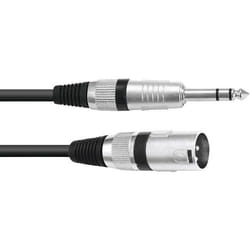 Omnitronic 30225197 XLR Câble adaptateur [1x XLR mâle 3 pôles - 1x Jack mâle 63 mm (stéréo)] 5.00 m noir