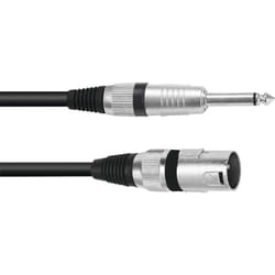 3022519B xlr Câble adaptateur [1x xlr mâle 3 pôles - 1x Jack mâle 6,3 mm (mono)] 2.00 m noir - Omnitronic
