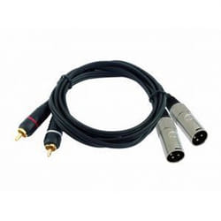 Câble audio - DJ PA - RCA mâle/XLR mâle - 15m - Plaqué or - 3 broches