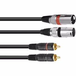Omnitronic 3022522D XLR Câble adaptateur [2x XLR mâle 3 pôles - 2x Cinch-RCA mâle] 3.00 m noir