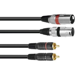 Omnitronic 3022522D XLR Câble adaptateur [2x XLR mâle 3 pôles - 2x Cinch-RCA mâle] 3.00 m noir