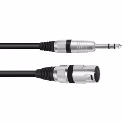 Omnitronic 3022075E XLR Câble adaptateur [1x XLR mâle 3 pôles - 1x Jack mâle 63 mm (stéréo)] 0.15 m noir