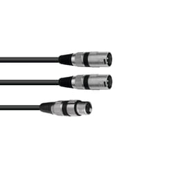 Omnitronic 30225203 câble audio 0,5 m XLR (3-pin) 2 x XLR (3-pin) Noir