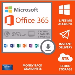Logiciel Utilitaire - Microsoft - Office 365 Home - 5 Utilisateurs - Téléchargement - Windows 10