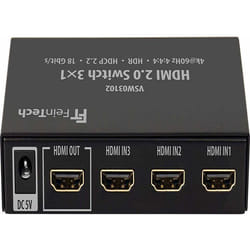 Feintech - VSW03102 - Switch HDMI 2.0 3 x 1 Commutation Automatique 4K 60 Hz HDR CEC