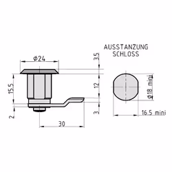 BASI HS 340 KD Serrure de boîte aux lettres Chrome Métal