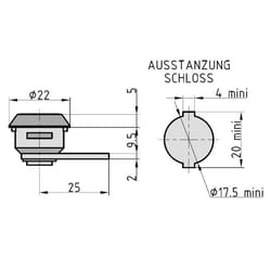 BASI HS 322 KD Serrure de boîte aux lettres Nickel Métal galvanisé