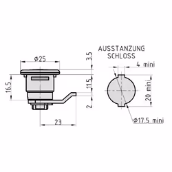 BASI HS 327 KD Serrure de boîte aux lettres Acier inoxydable