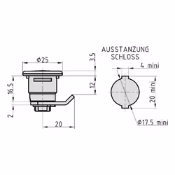 BASI HS 328 KD Serrure de boîte aux lettres Acier inoxydable