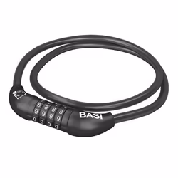 BASI ZR 313, Antivol, Noir, Caoutchouc, Combinaison à 4 chiffres, 650 mm, 141 g