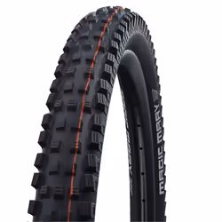 Schwalbe Magic Mary HS 447, 26", MTB, Pneu sans chambre à air, Folding bead, Tout-rond, Descente, Hors route, Noir, Orange
