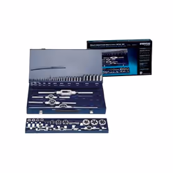 Exact 10723, Kit d'outils de taraudage, Acier rapide, Rotation à droite, Argent, 52 pièce(s)