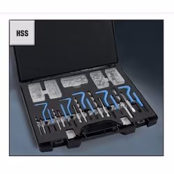 Exact 40335, Kit d'outils de taraudage, Acier rapide, Rotation à droite, Argent, 130 pièce(s)