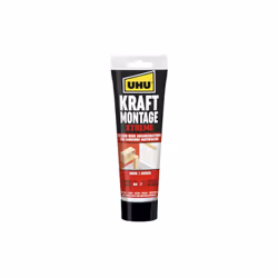 Description UHU Kraft Montage Xtreme : colle de montage extra forte sans solvant à base de dispersion acrylique avec adhérenc ...