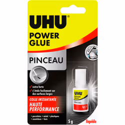 UHU Power glue liquide pinceau est une super glue instantanée ultra forte, qui colle/répare tous les matériaux en un temps re ...