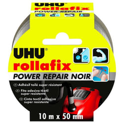 UHU Rollafix power repair - Ruban adhésif toilé waterproof pour réparer consolider colmater connecter noir 10mx 50mm