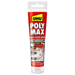 Mastic/colle MSP - UHU - Polymax - Prise immédiate - Ultra solide - 165 g - Blanc