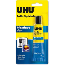 Colle spéciale plastique dur - PVC - Plexiglas - Transparente - UHU - Tube de 30g