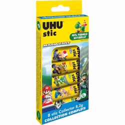Bâtons de colle - UHU - Colle blanche - Pour lécole - Lot de 8 sticks - Mario Kart