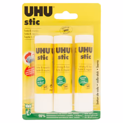 UHU Stic Blister 3x21g, Tige, Adhésif par contact, Tube, 21 g