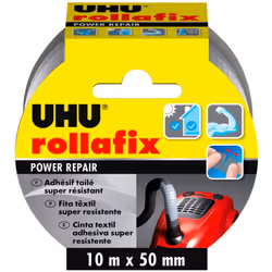 UHU Rollafix power repair est un ruban toilé extra fort avec revêtement PE pour réparer, consolider, colmater, connecter et p ...