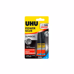 Colle instantanée ultra rapide et extrêmement résistante. Colle ultra forte en gel. Adapté pour supports poreux ou petites zo ...