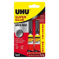 UHU Super Glue Ultra Rapide Liquide 2x3g - 3-62686 - Blister